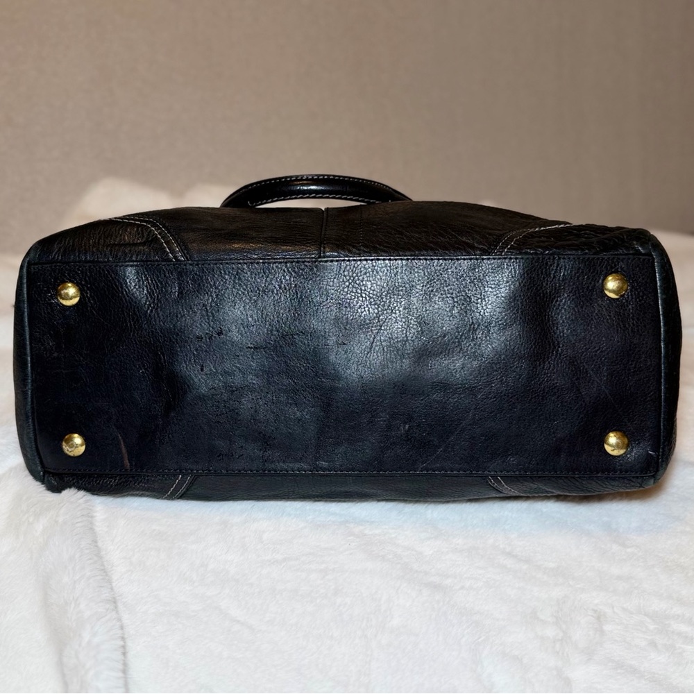 Coach Hamilton Large Black Leather Satchel Bag F12444 - Picture 9 of 11
